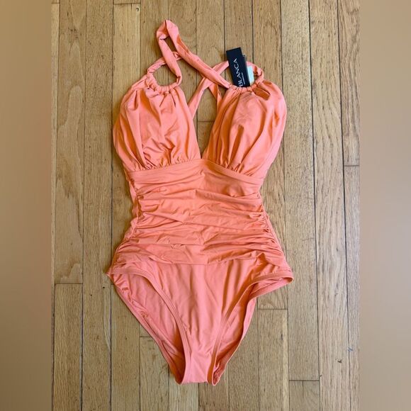 La Blanca Women's Island Goddess High Neck Keyhole One Piece Swimsuit NWT - Picture 4 of 8